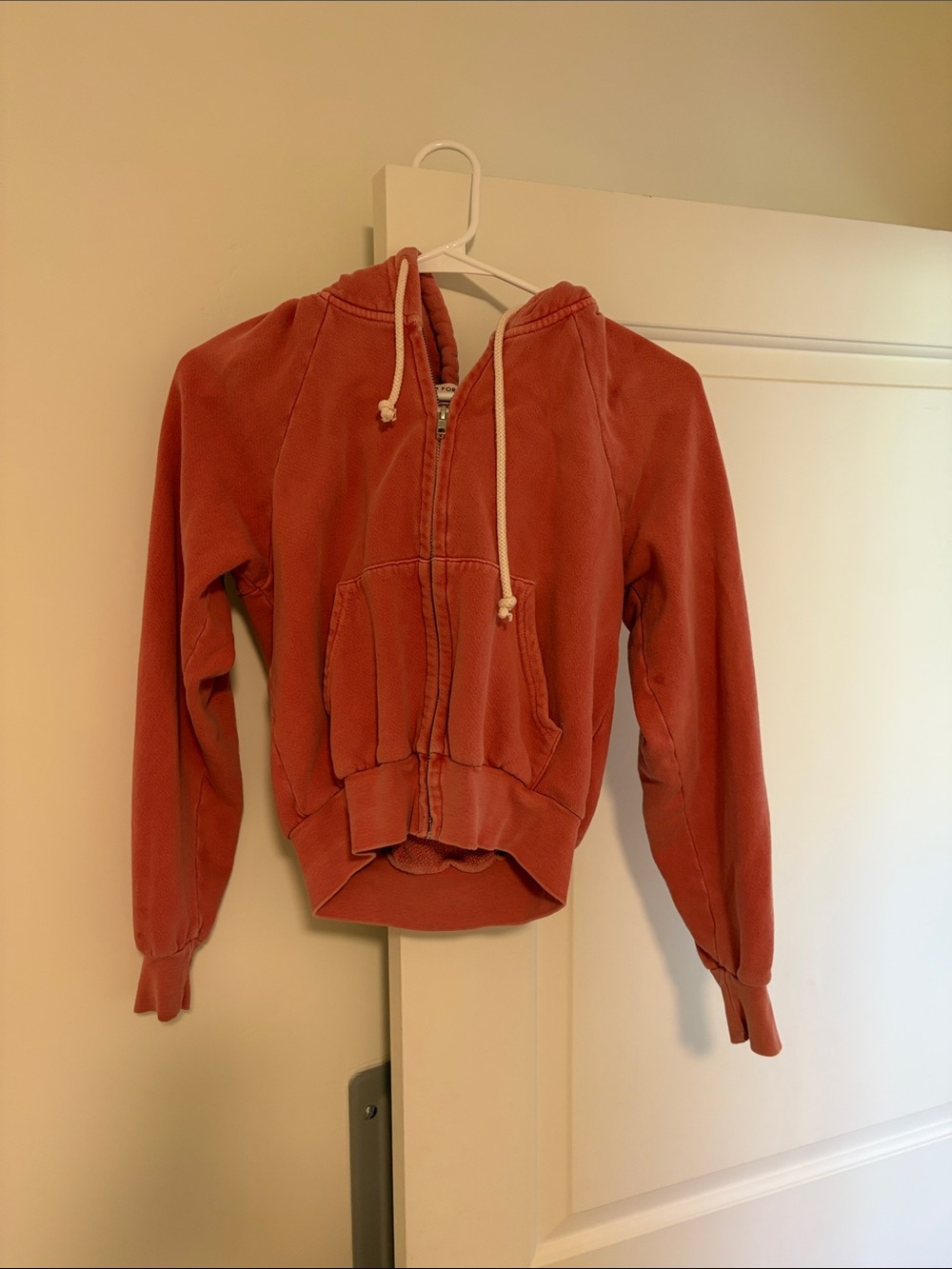 Denim Forum Rust Red Zip-Up Hoodie